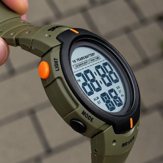 Чоловічий годинник Skmei 1560 Green-Orange | Зображення 3