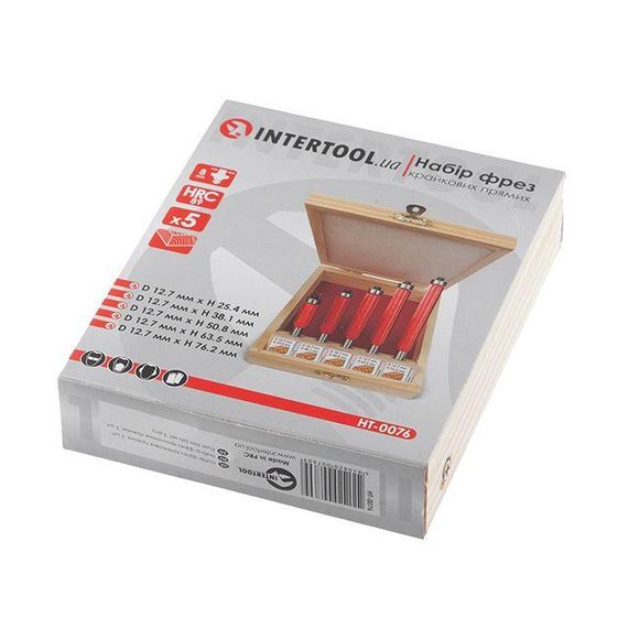 Набір фрез прямих для обробки країв, 5 од. INTERTOOL HT-0076 | Зображення 6