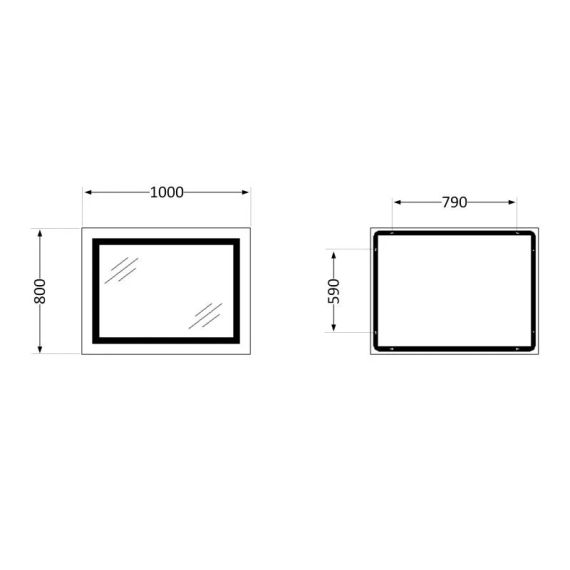 Дзеркало Lidz Kubis 1000х800 з LED-підсвіткою Touch, з антизапотіванням, з диммером, рег. яскравості LD78LF61410080 | Зображення 1