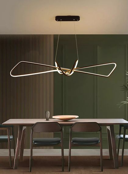 Люстра світлодіодна підвісна LED світильник для квартири на стелю лед 27489 Чорний 25-150х15х100 см. | Зображення 2