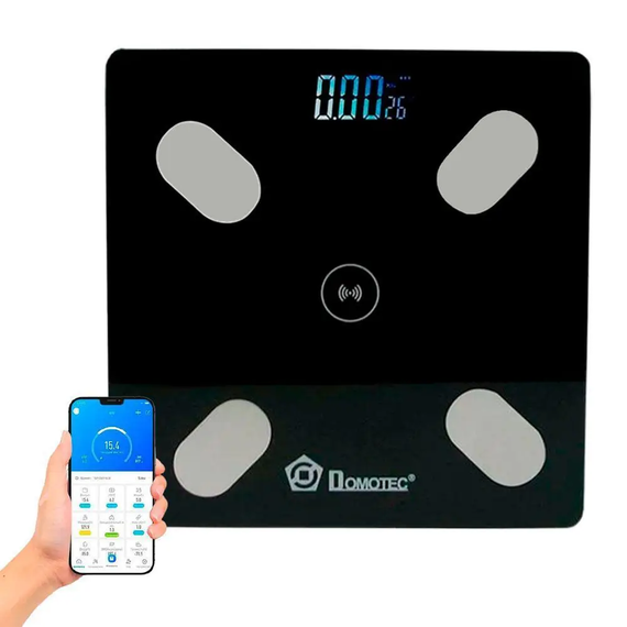 Підлогова електронна вага до 180 кг з РК-дисплеєм та додатком / Смарт-ваги Domotec MS-2017A | Зображення 1