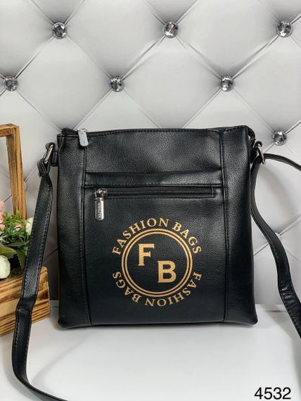 Сумка месенджер крос-боді на довгому ремінці через плече Чорна