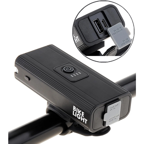 Велосипедный фонарь BK-04Pro 2T6 алюминий, дальний и ближний свет, 2 LED, Power Bank, встроенный аккумулятор | Зображення 1