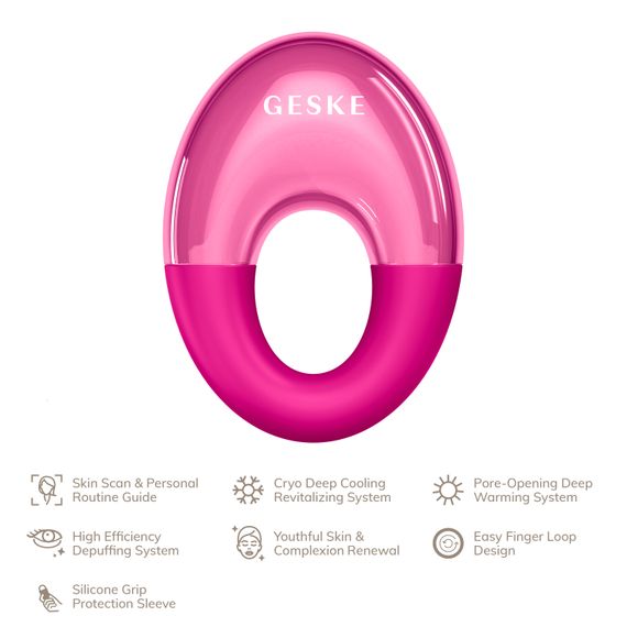 Массажер для глаз GESKE Cool&Warm Eye Massager 7в1 starlight, Малиновый | Зображення 1