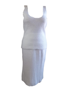 Костюм в'язаний трійка зі спідницею М&M білий (213862)