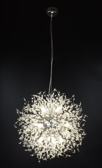 Люстра підвісна на 12 лампочок 26474 Хром 50-160х50х50 см. | Зображення 1