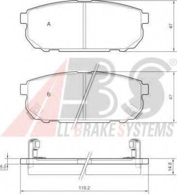 Колодка гальм. диск. KIA SORENTO задн. (вир-во ABS) A.B.S. 37362 на KIA SORENTO I (JC)