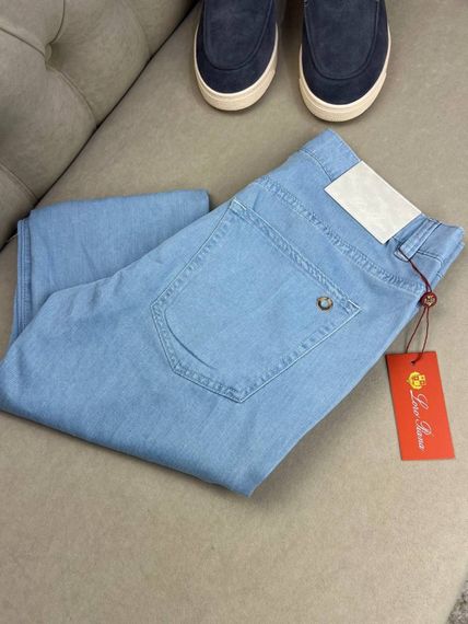Джинси чоловічі Loro Piana light blue світло-сині d071 | Зображення 4