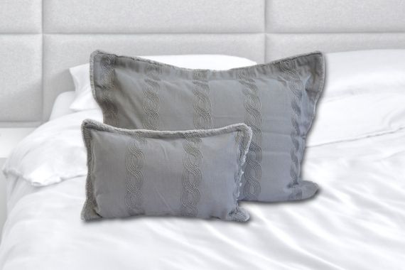 Покривало з бахромою Kayra 240х260 см Ester сіре | Зображення 4