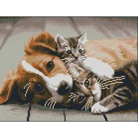 Алмазная мозаика без подрамника "Пушистые друзья" ZAV3040-14, 30х40 см
