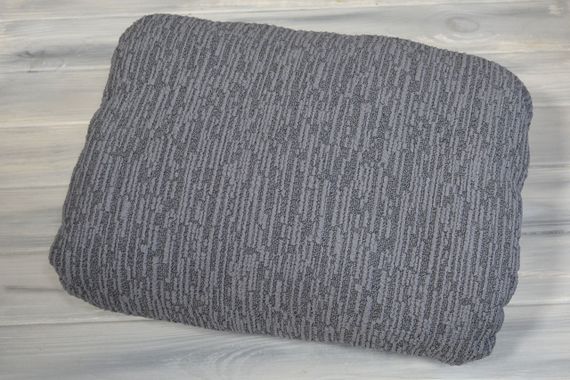 Жаккардовый чехол на диван + 2 кресла Rain без юбки антрацит | Зображення 2