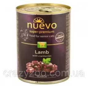 Вологий корм для літніх котів Nuevo Senior з ягнятком та журавлиною 400 г 95117