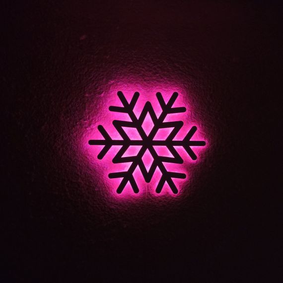 Панно декоративне картина на стіну Сніжинка LED підсвітка 16 кольорів телефон 400х400 acr-p000211 | Зображення 4