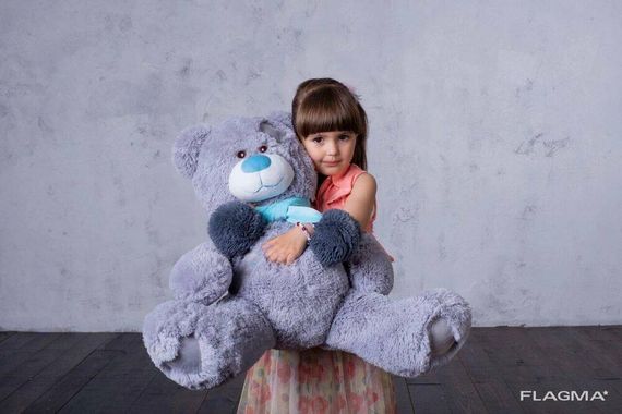 Мишка с латками плюшевый Yarokuz Уолтер 80 см Серый | Зображення 3