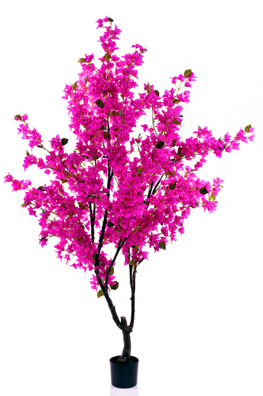 Искусственная розовая бугенвиллия 210 см в горшке — цветущее декоративное дерево для интерьера