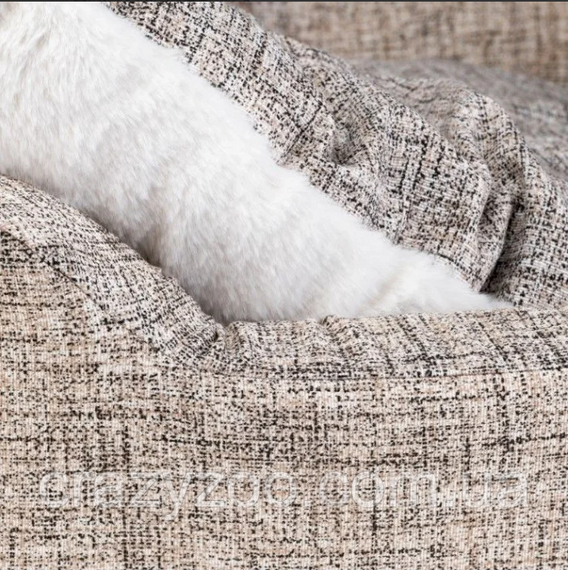 Лежак для собак и котов Ferplast Dandy F 65 с искусственным мехом коричневый 65х46х17 см 82943098 | Зображення 1