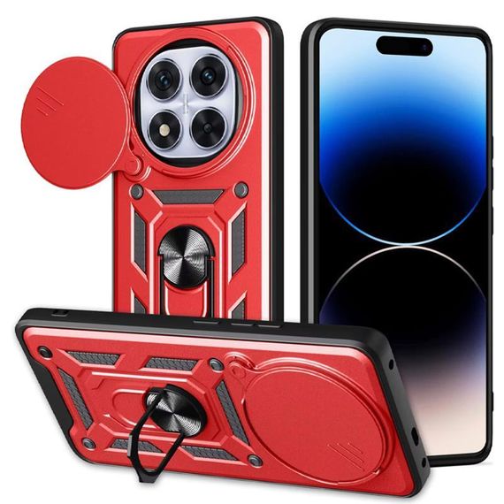 Чохол Ummi Camshield Serge Ring для Xiaomi Redmi Note 14 Pro+ Чорний Червоний