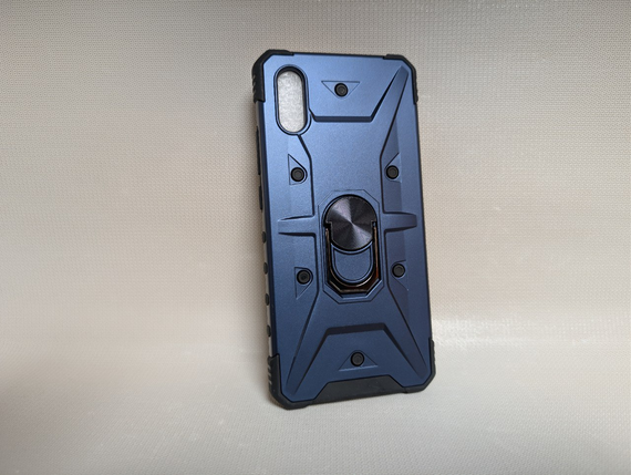 Чохол для Xiaomi Redmi 9A / Ксіомі Редмі 9А, протиударний, з кільцем-тримачем, підставка, синій