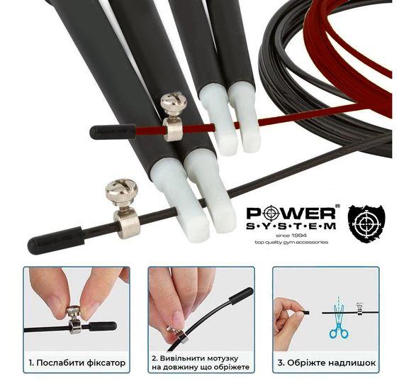 Скакалка швидкісна Power System PS-4033 Crossfit Jump Rope Black (2,8m.) | Зображення 8