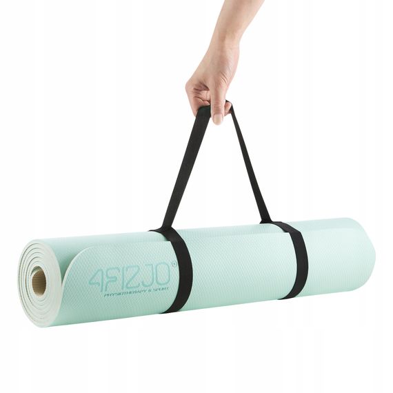 Килимок (мат) спортивний 4FIZJO TPE 180 x 60 x 0.6 см для йоги та фітнесу Mint/Grey (P-5907739317070) | Зображення 3