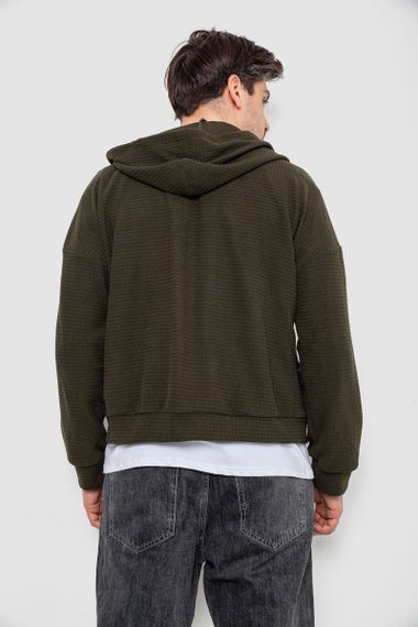 Кофта чоловіча на блискавці з капюшоном, колір хакі, 238R103-1 | Зображення 3