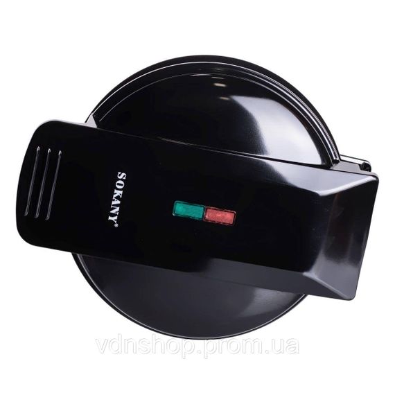 Вафельница для бельгийских вафель с антипригарным покрытием и LED-индикатором 1000 Вт круглая Sokany SK-519 | Зображення 3