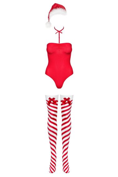 Боди Obsessive Kissmas teddy red L/XL (мятая упаковка!!!) Sex Aura | Зображення 3