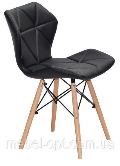 Стілець Greg чорний екошкіра на дерев'яних букових ніжках, дизайн Charles Eames | Зображення 3