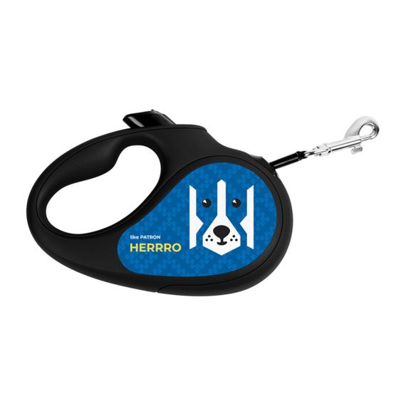 Рулетка для собак Waudog R-Leash L з малюнком "Патрон", стрічка, 5 м