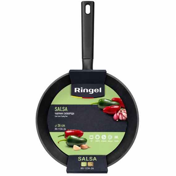 Глибока чавунна сковорода Ringel Salsa RG-1134-26ci ⌀ 26 см з антипригарним покриттям для всіх типів плит Без кришки | Зображення 3