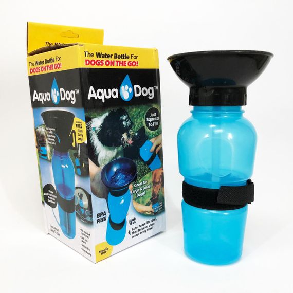 Поилка для собак дорожная переносная Aqua Dog 537 мл портативная бутылка для крупных и мелких собак FS-97 YU-14 | Зображення 1