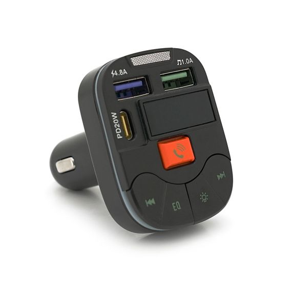 FM-модулятор з еквалайзером, 3.1A, USB, TF, 55.5х41.5х37.5