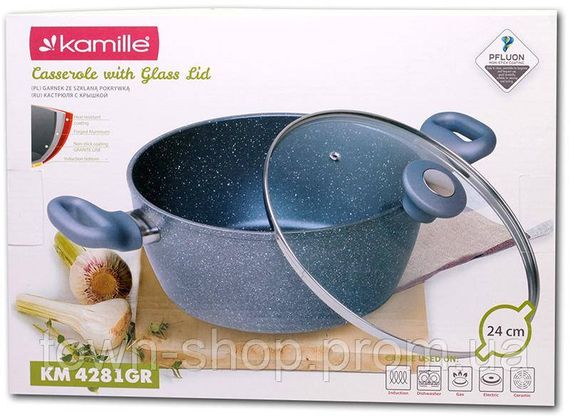 Кастрюля Kamille Grey Gotland 4л с гранитным антипригарным покрытием KM-4281GR | Зображення 4