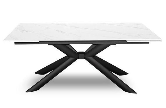 Прямоугольный обеденный стол Vitoria T7094C-1826, размер 180-260х800хН760 мм, столешница керамика глянец белый мрамор Snow Mountain Stone | Зображення 2
