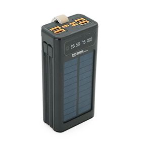 Powerbank 7GO GPW-09 30000mAh, Solar, 22.5W, Li-pol, LCD Display, Вхід:Type-C, Виходи: 2xUSB Type-C, 4xUSB Type-A, кабелю