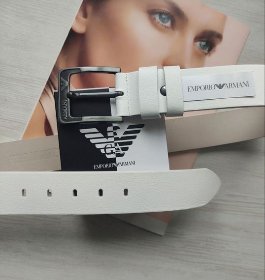 Шкіряний ремінь Armani white | Зображення 1
