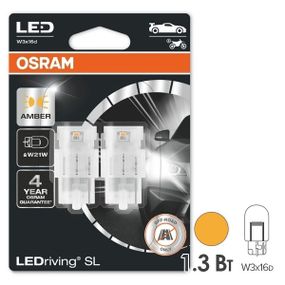 Лампа OSRAM W21W 12V 1,3W W3X16D 7505DYP-BLI2