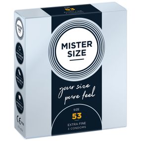Розпродаж!!! Презервативи Mister Size - pure feel - 53 (3 шт) (термін 05.2026)