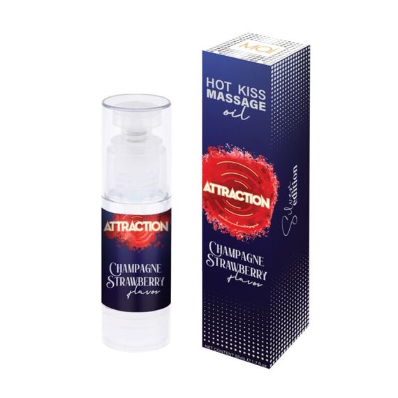 Їстівна масажна олія MAI Attraction Champagne Strawberry Hot Kiss (50 мл) | Зображення 1