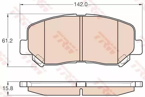 Колодки передні гальмівні CX-5, TRW (GDB3562) (K0Y1-33-28ZA) | Зображення 2