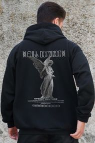 Утеплене зіп худі на флісі зіпер з принтом Dominion Without Kane Black
