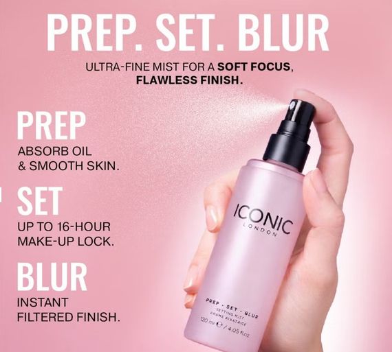 Фіксуючий спрей для макіяжу ICONIC London Prep Set Blur Setting Spray 120 ml | Зображення 2