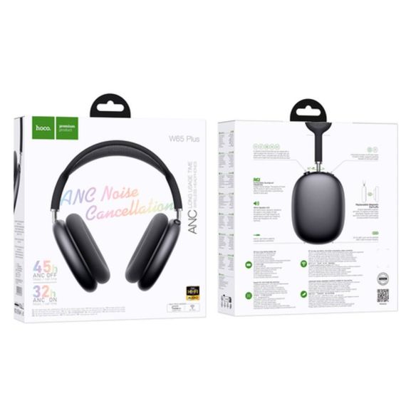 Бездротові навушники Hoco Pro Max W65 Plus ANC (Чорний) | Зображення 1