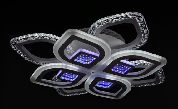 Люстра світлодіодна стельова LED світильник для квартири на стелю лед з пультом 26066 Білий 10х44х44 см. | Зображення 6