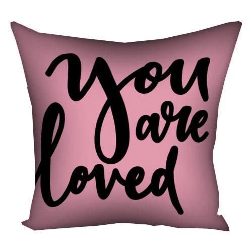 Подушка габардинова з принтом You are loved 50x50 см (5P_18L076)