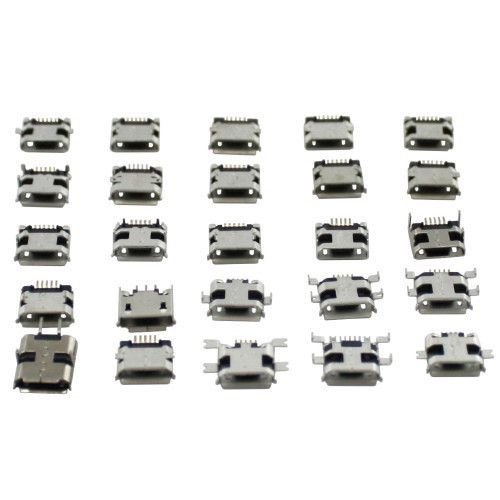 25x MicroUSB разъем гнездо 5-ти контактное, набор | Зображення 1