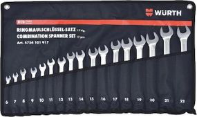 Набір ключів комбінованих (WS6-22), 17 шт., в чохлі, RED STRIPE