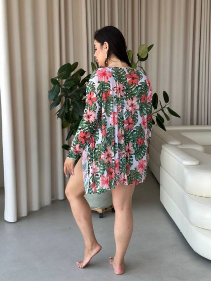 Роздільний білий купальник PLUS SIZE з сформованою чашкою та тунікою в комплекті | Зображення 9