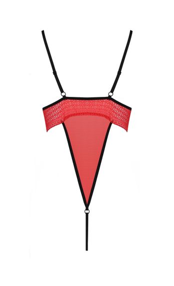 Боді з високим вирізом стегна, S/M червоний Akita Body - Passion Exclusive sexstyle | Зображення 3