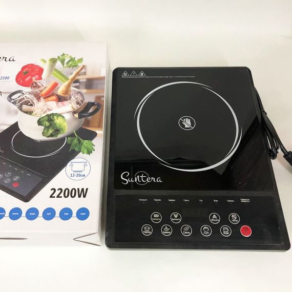 Плитка індукційна Suntera ICD-2200, 2200 Вт, інфрачервона міні плита, індукційна плита міні | Зображення 2